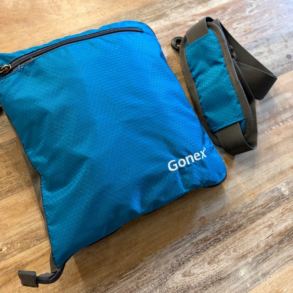Gonex 60L Packable Travel Duffle Bag Teal Aqua Blue Lightweight Ripstop Folding - Picture 6 of 8